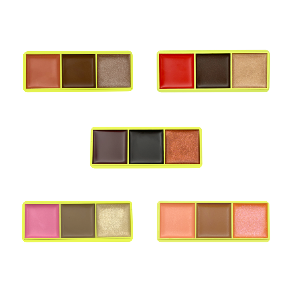 Mini Curve Case Cream Blusher, Bronzer & Highlighter Paletter Palette