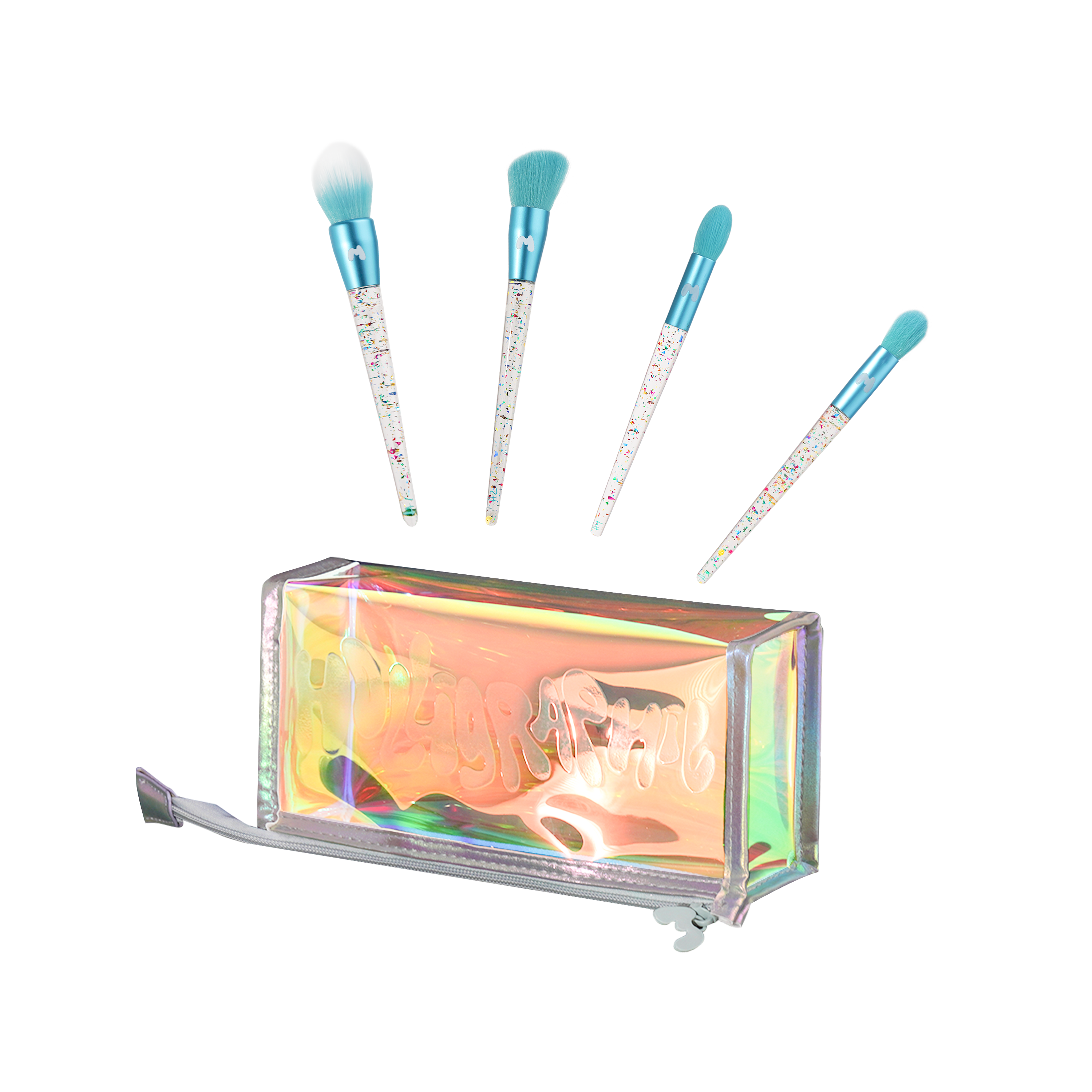 Holligraphic Prism 'N' Proper 4 Piece Face Brush Set & Bag