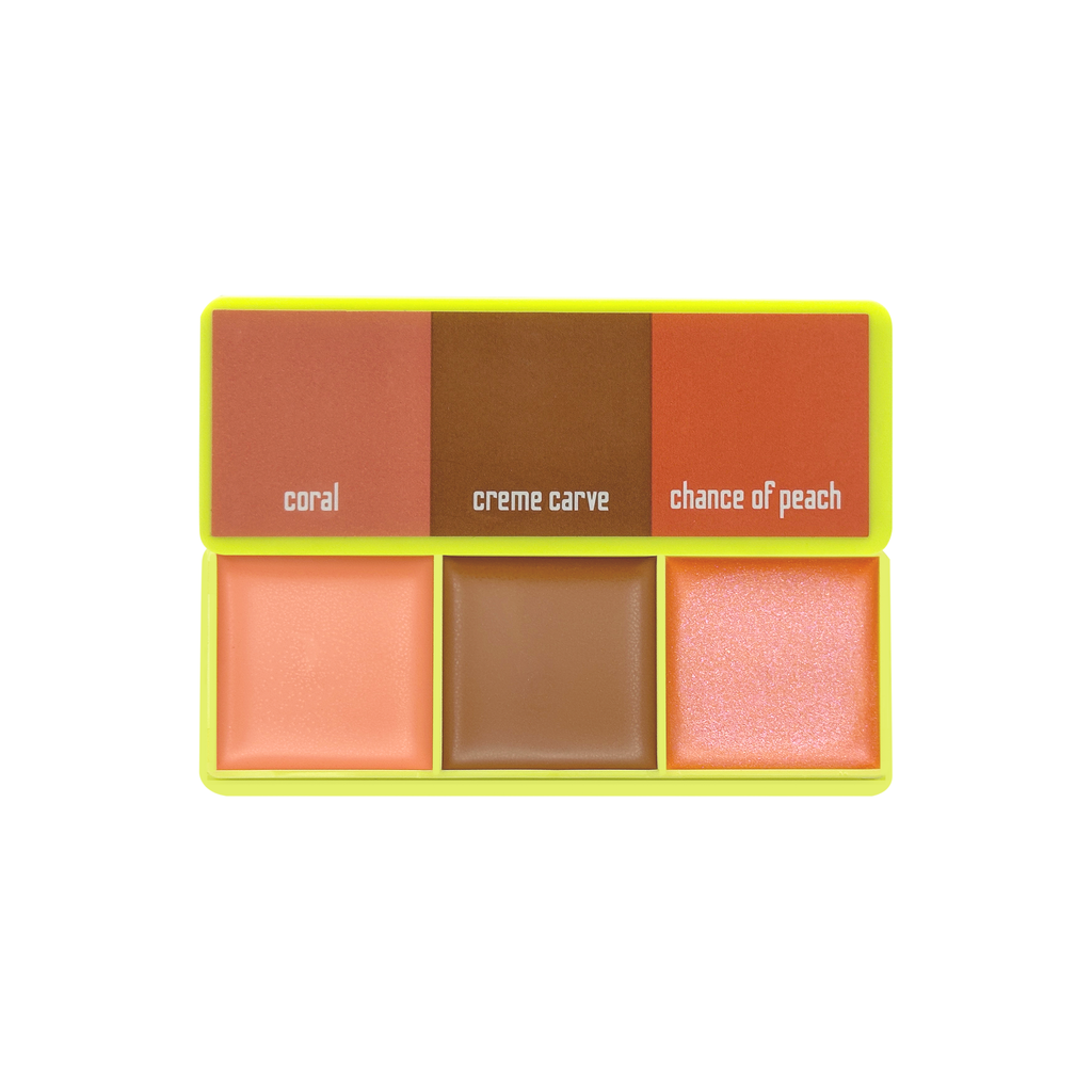 Mini Curve Case Cream Blusher, Bronzer & Highlighter Paletter Palette