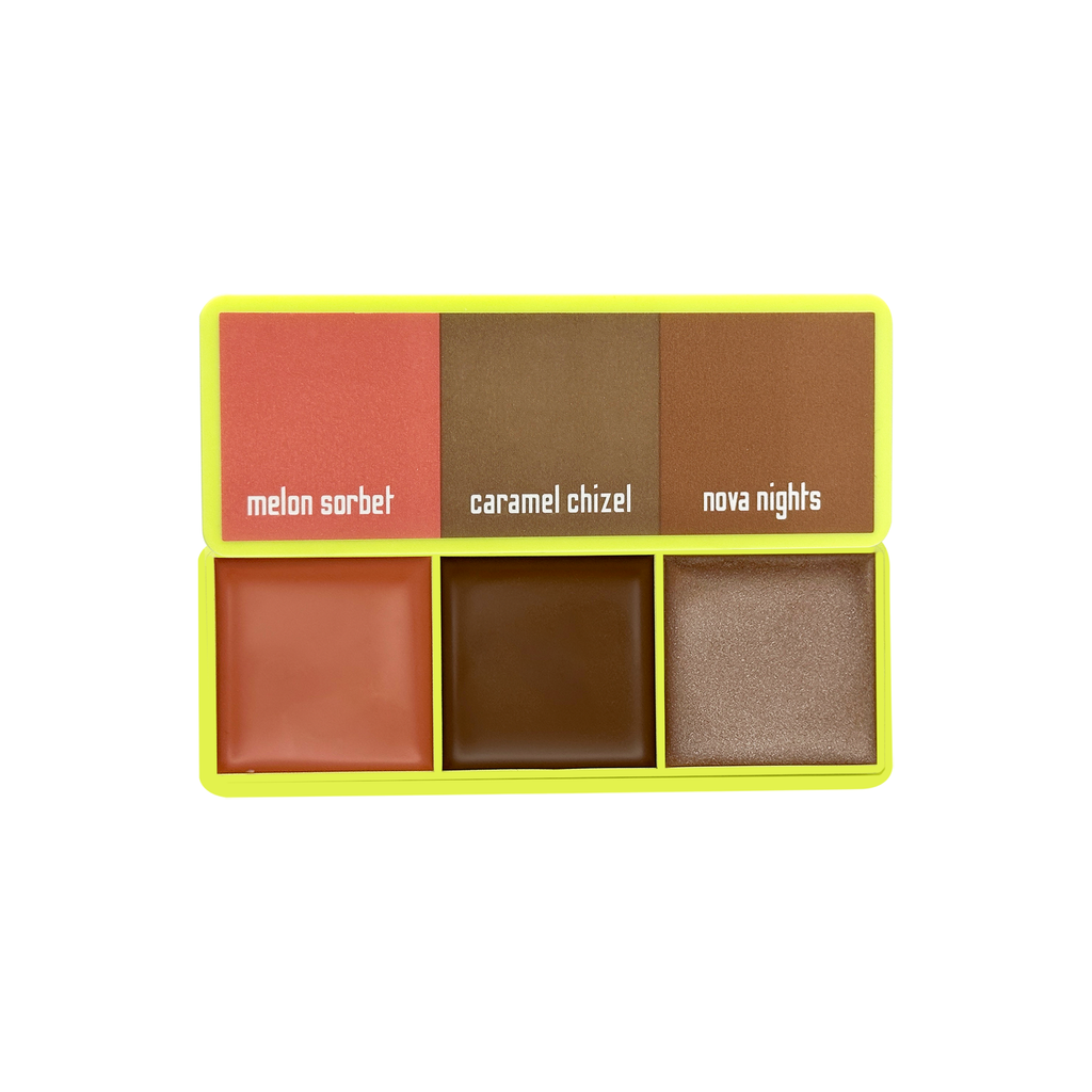 Mini Curve Case Cream Blusher, Bronzer & Highlighter Paletter Palette