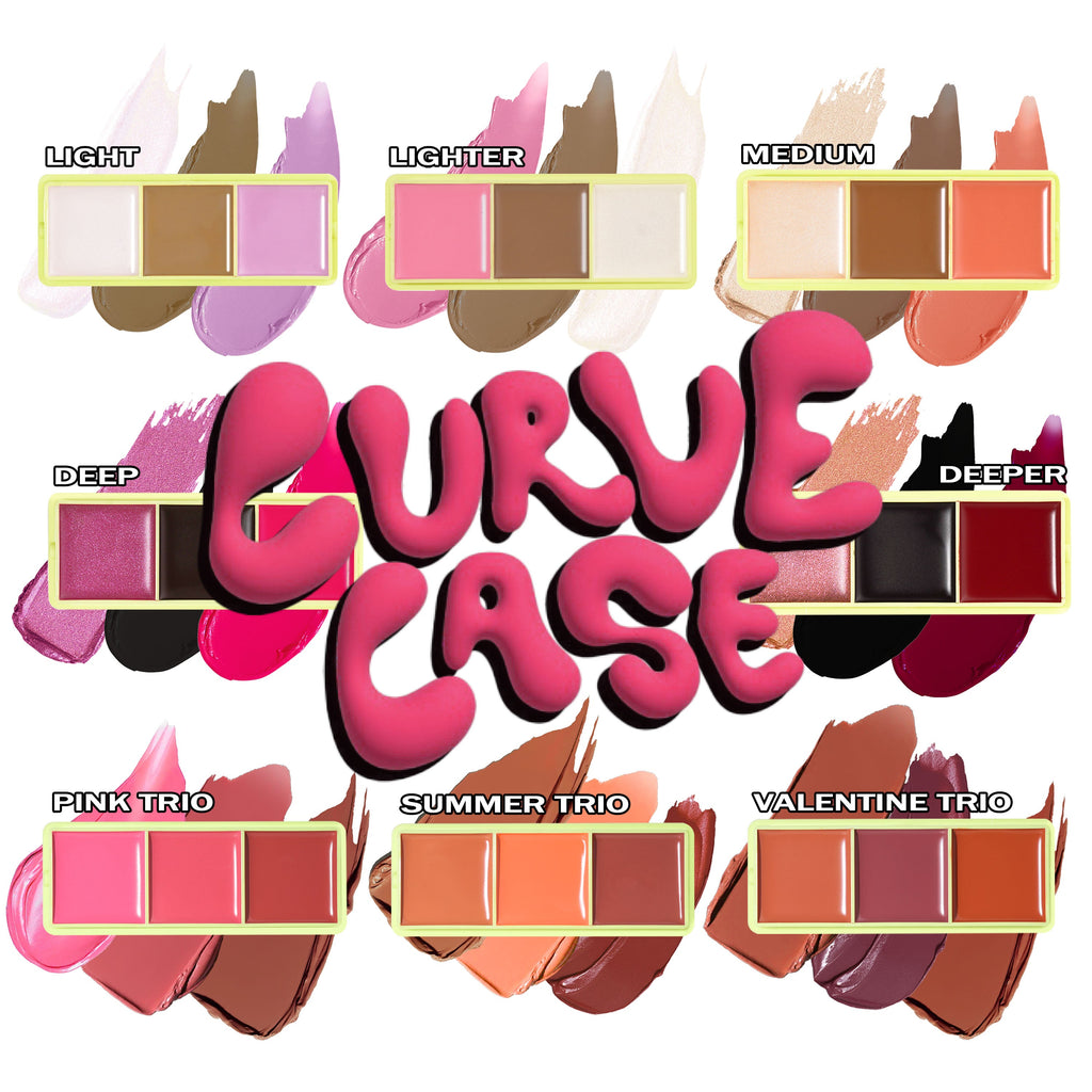 Mini Curve Case Cream Blusher, Bronzer & Highlighter Paletter Palette