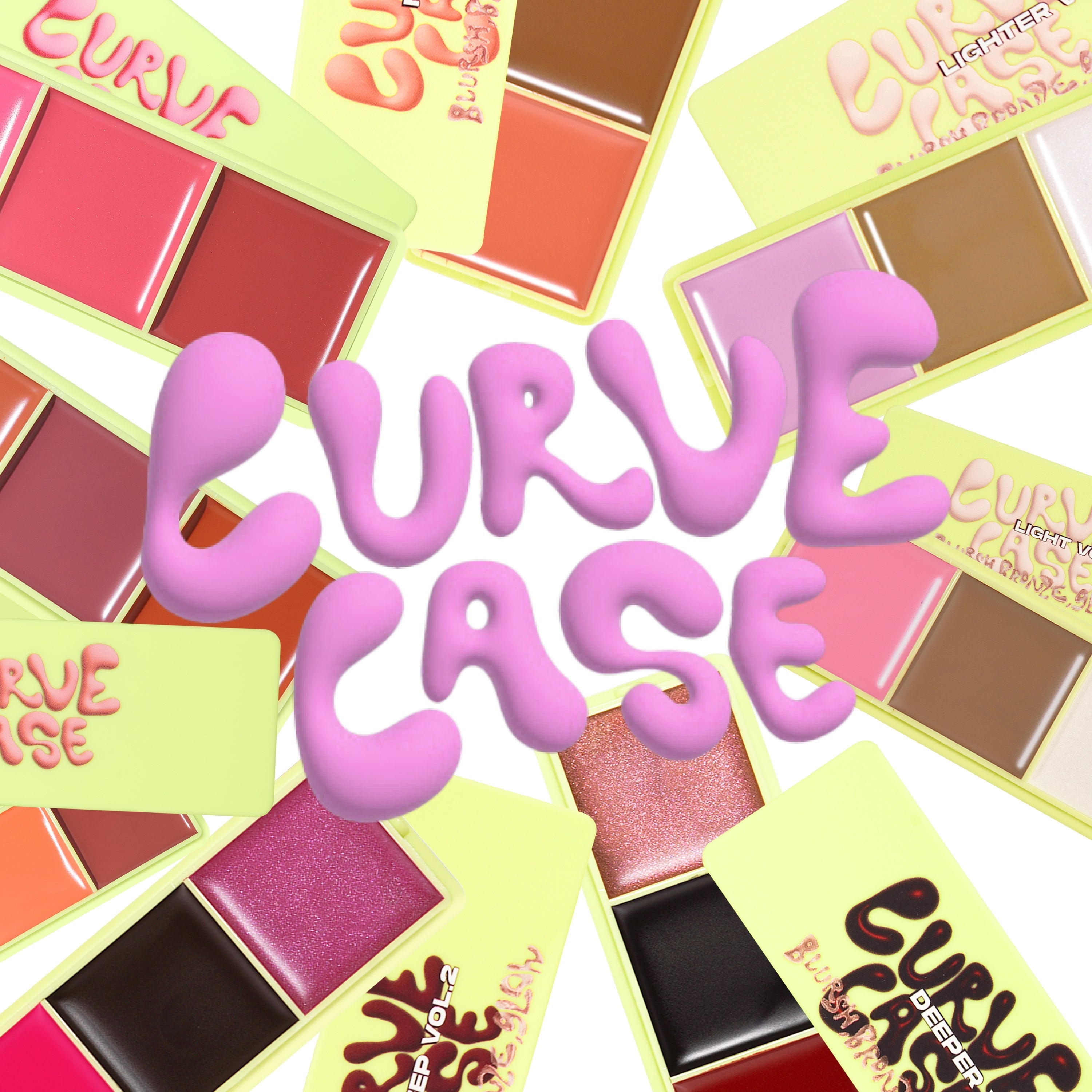 Mini Curve Case Cream Blusher, Bronzer & Highlighter Paletter Palette
