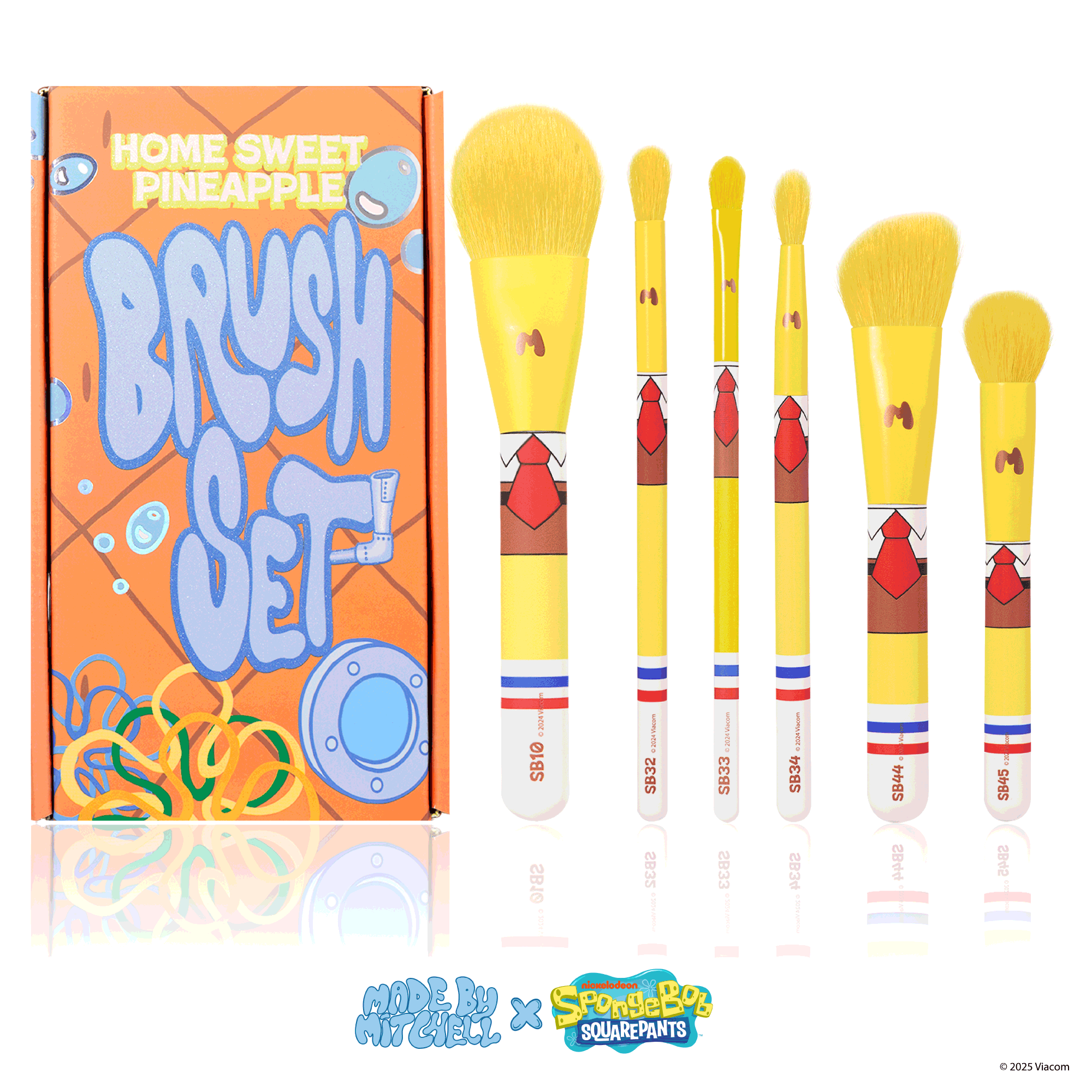 SpongeBob SquarePants - Six Piece Brush Set - Home Sweet Pineapple